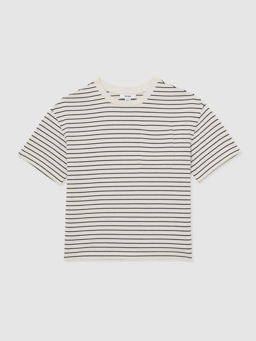 13-14 yrs Cotton-Blend Stripe T-Shirt White/Navy | Children & Baby