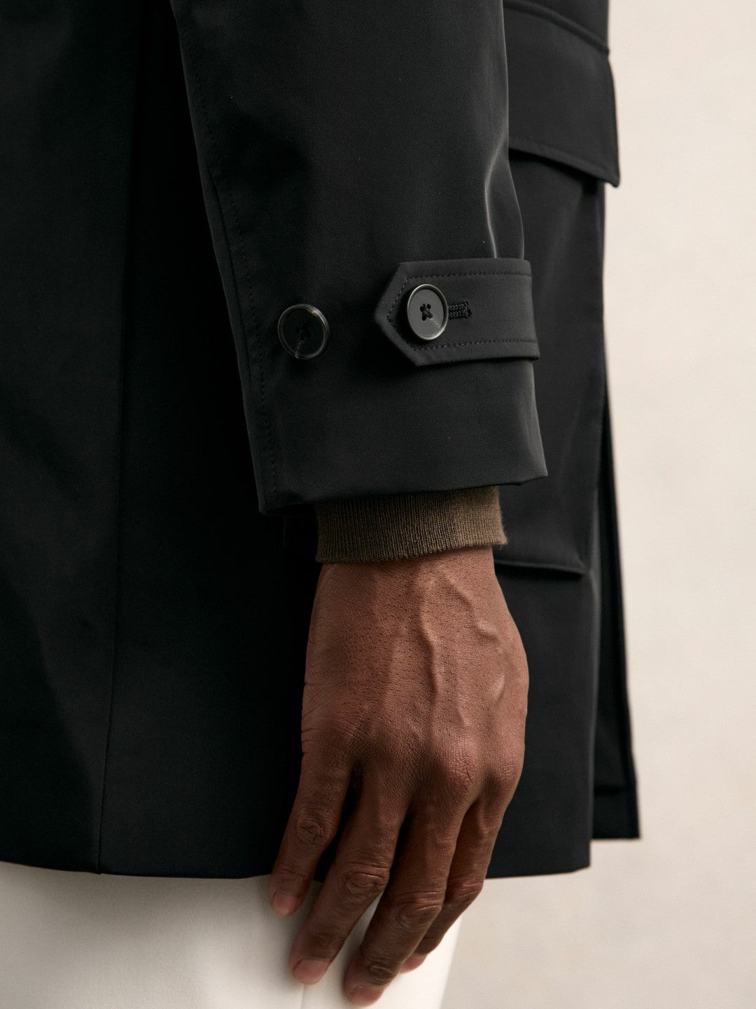 Hybrid Removable-Gilet Overcoat Black | Men