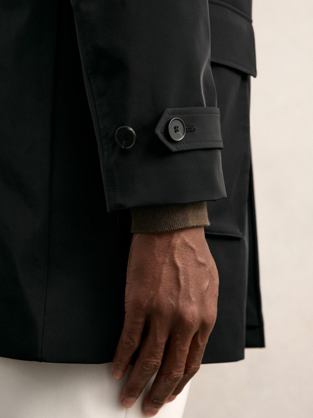 Hybrid Removable-Gilet Overcoat Black | Men