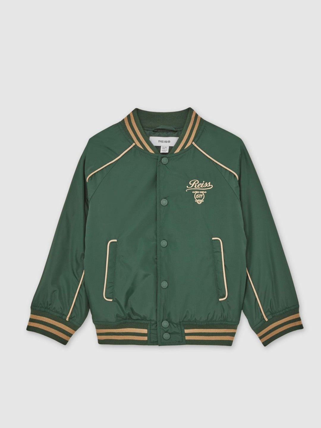13-14 yrs Motor Cars Embroidered Bomber Jacket Forest Green/Off White | Children & Baby