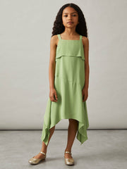 9-13 yrs Handkerchief-Hem Sleeveless Dress Green | Children & Baby