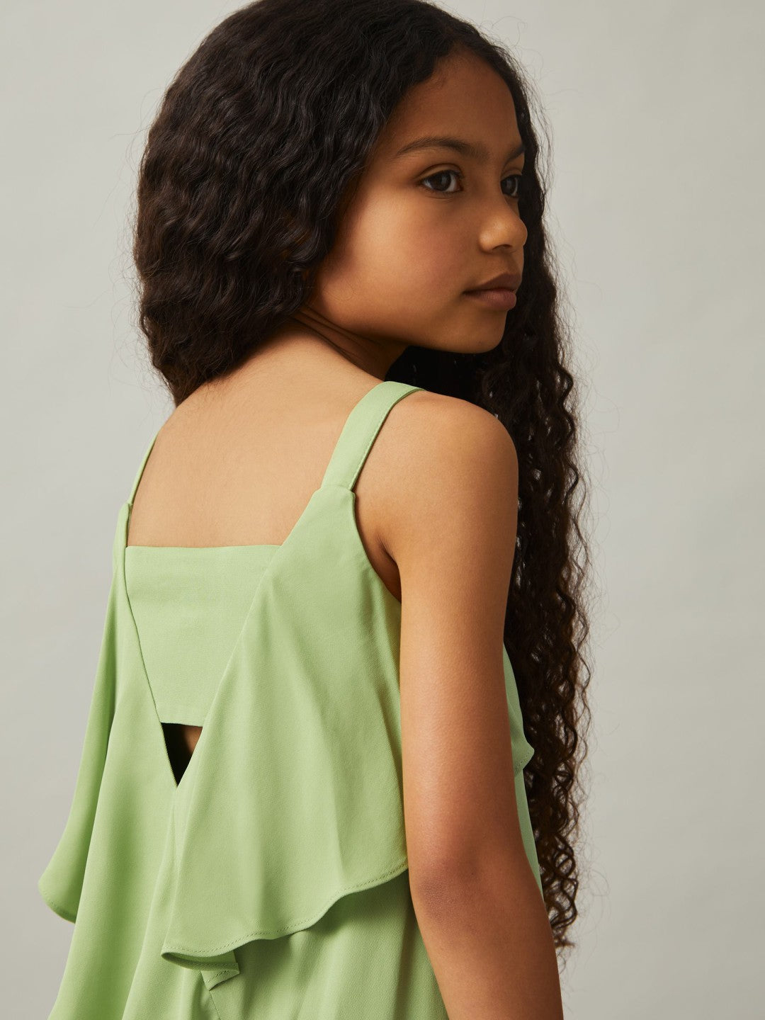 9-13 yrs Handkerchief-Hem Sleeveless Dress Green | Children & Baby