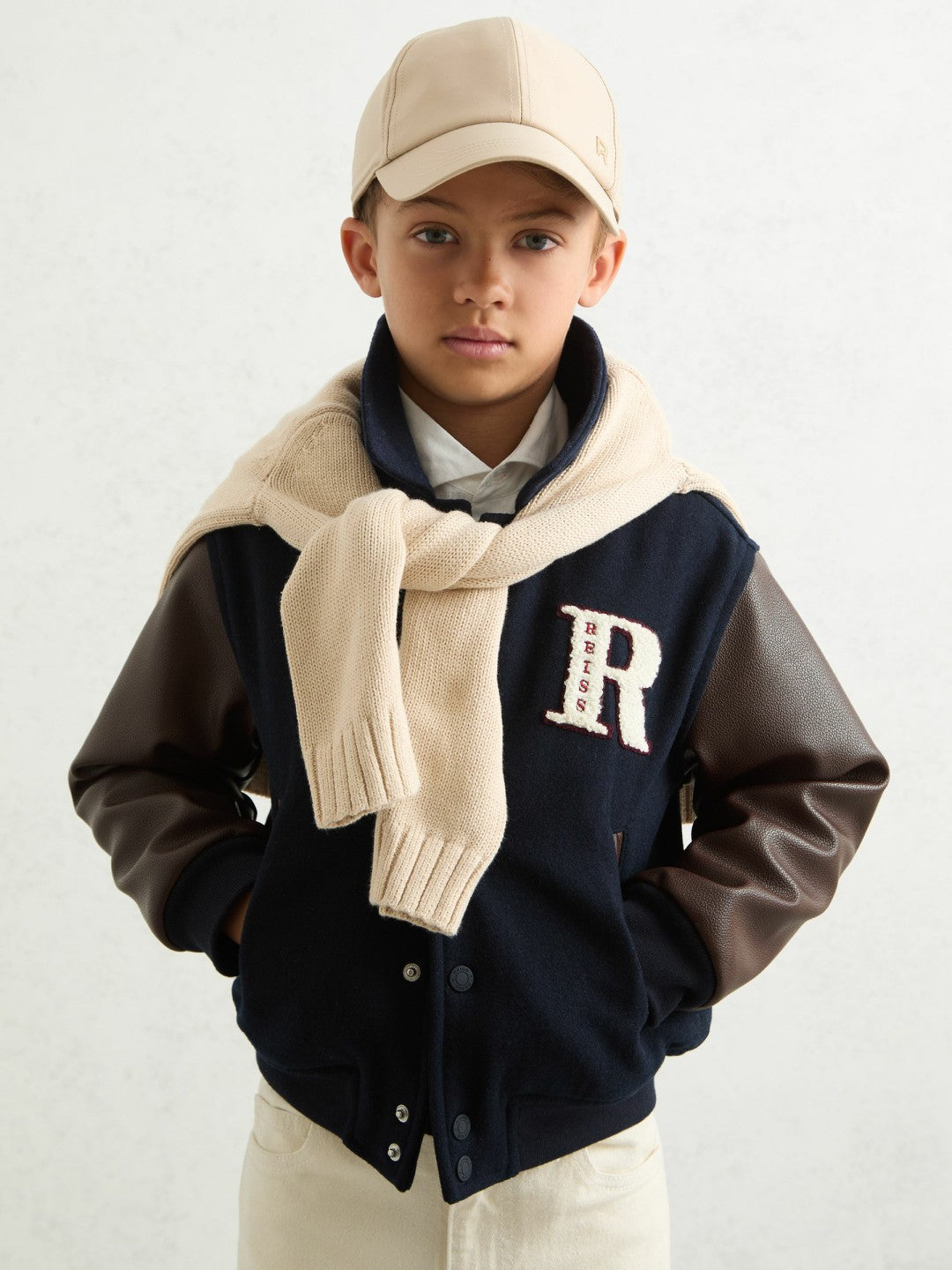 13-14 yrs Motor Cars Press-Stud Bomber Jacket Navy/Brown | Children & Baby