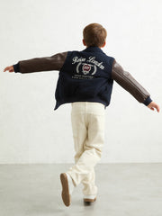 13-14 yrs Motor Cars Press-Stud Bomber Jacket Navy/Brown | Children & Baby