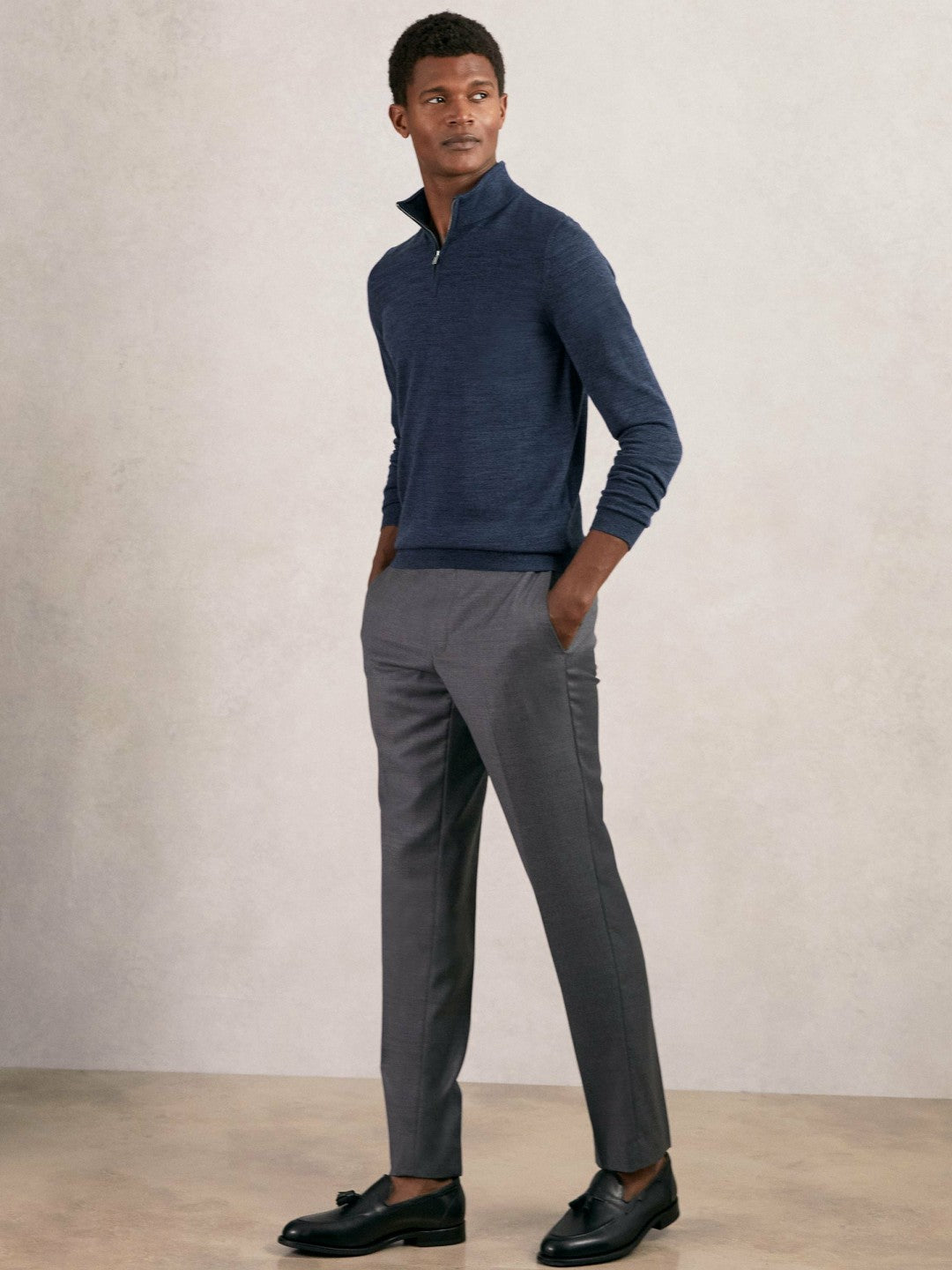 Merino Wool Half-Zip Jumper  | Men