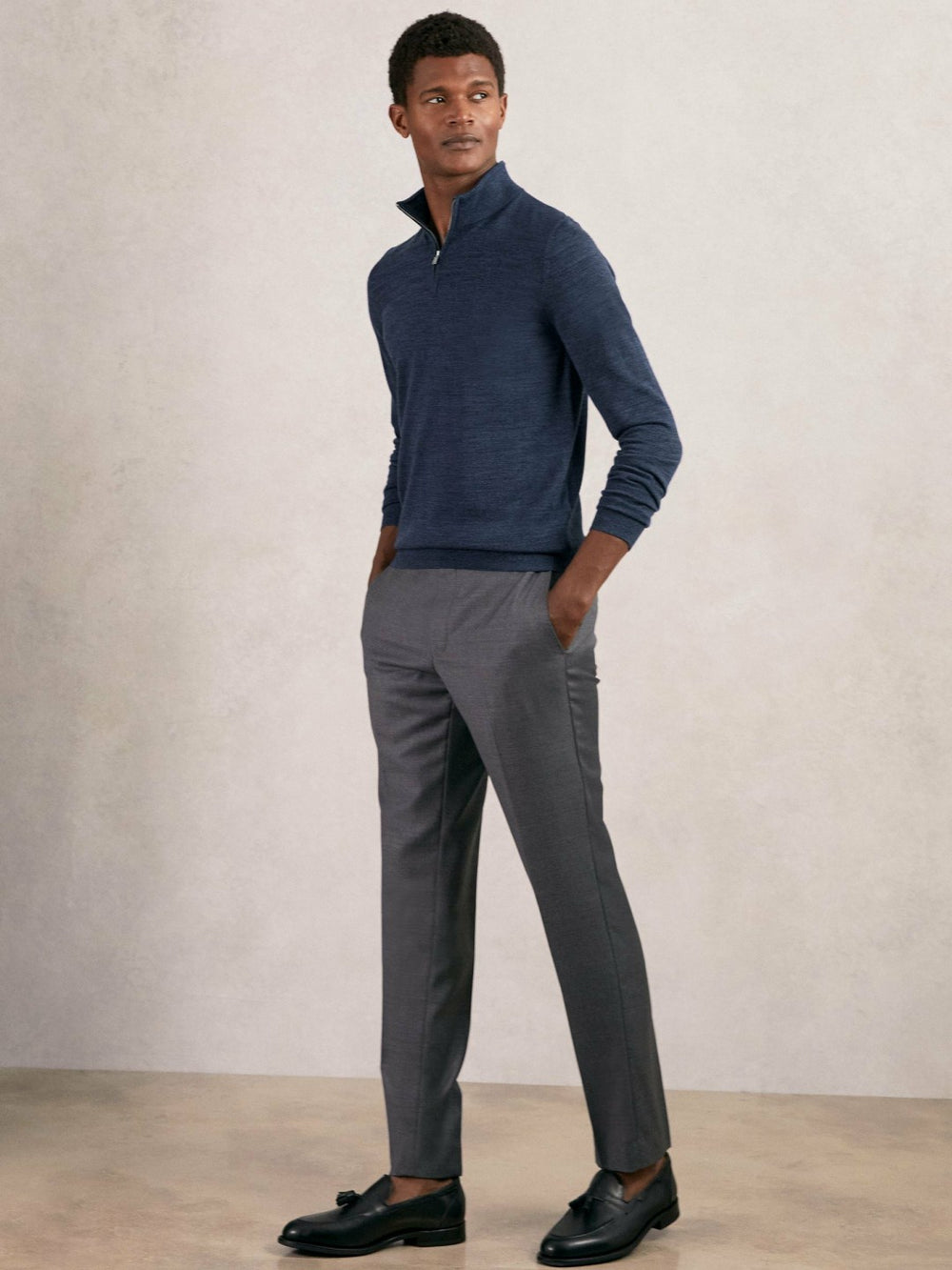 Merino Wool Half-Zip Jumper  | Men