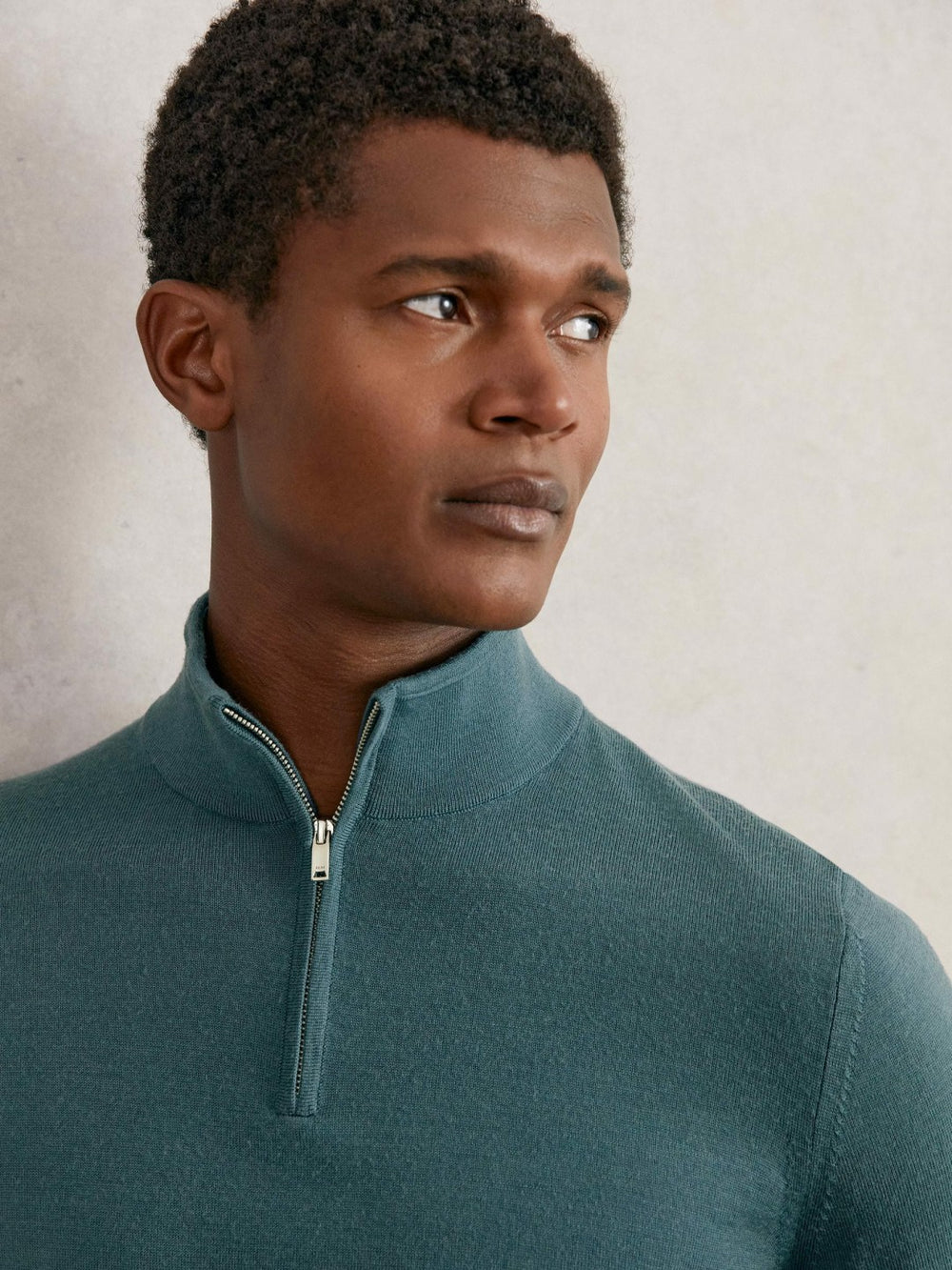 Merino Wool Half Zip Jumper Orion Blue | Men