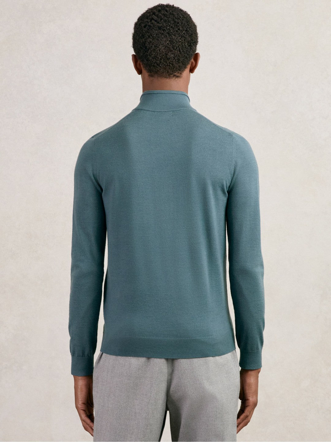 Merino Wool Half Zip Jumper Orion Blue | Men
