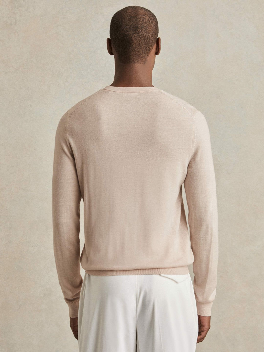 Merino-Wool Crew-Neck Jumper Beige | Men