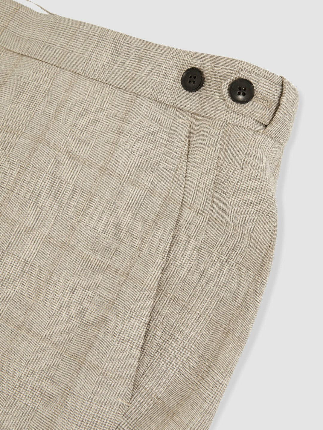 Slim-Fit Wool Check Suit Trousers Oatmeal Brown | Men