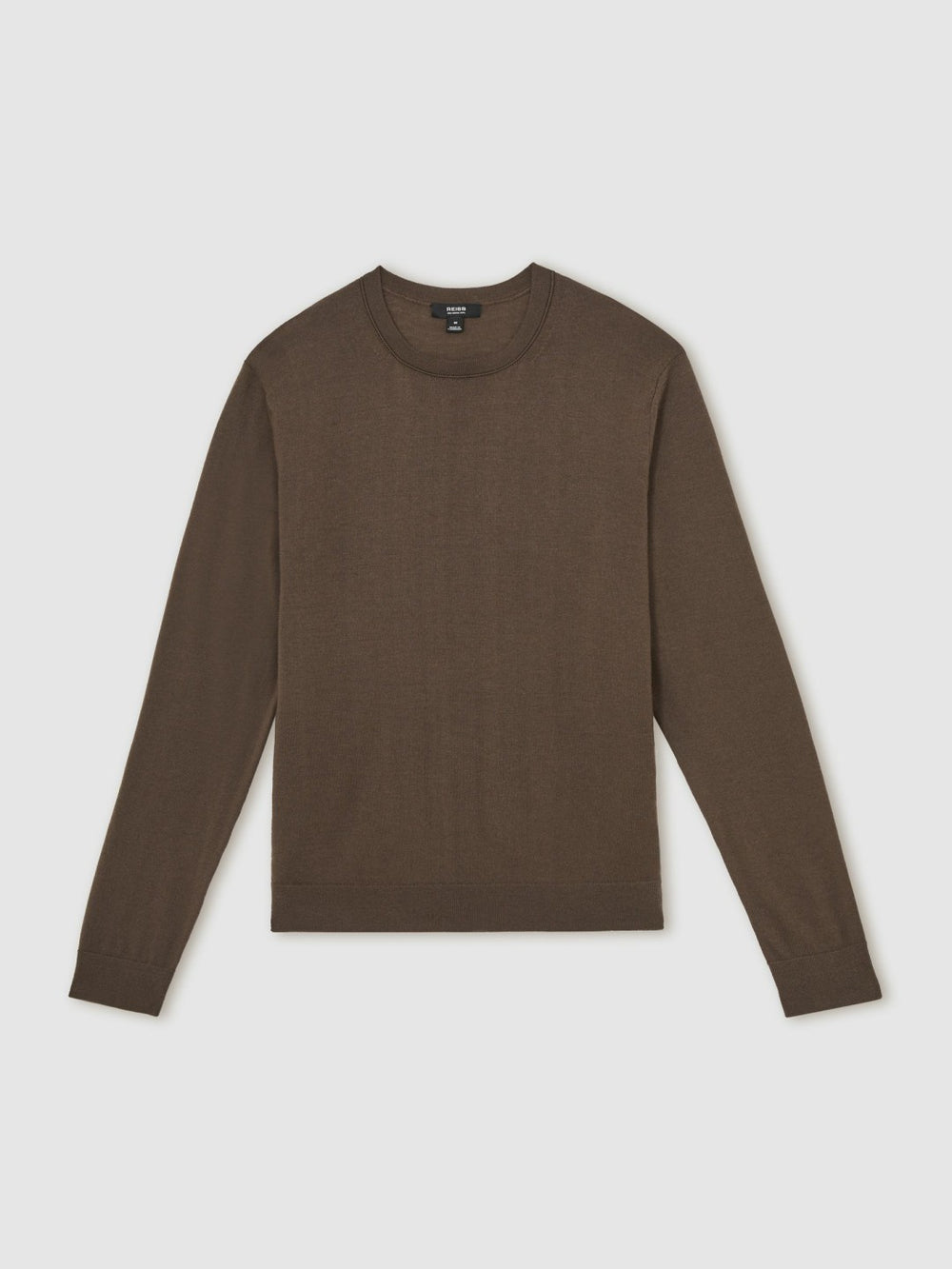 Merino-Wool Crew-Neck Jumper Chocolate Brown | Men