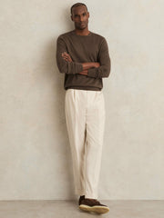 Merino-Wool Crew-Neck Jumper Chocolate Brown | Men