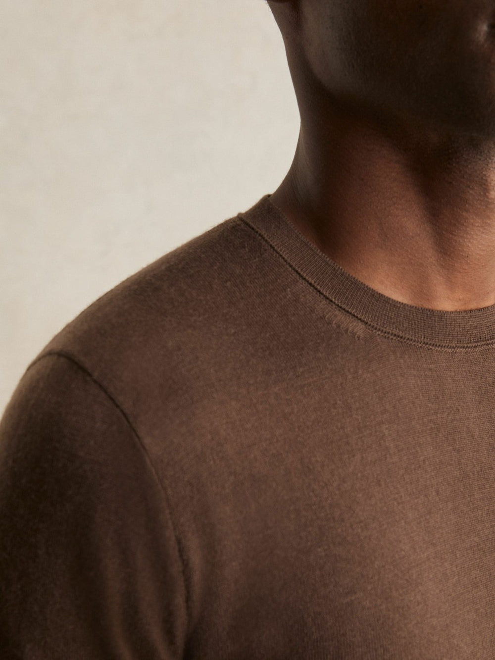 Merino-Wool Crew-Neck Jumper Chocolate Brown | Men