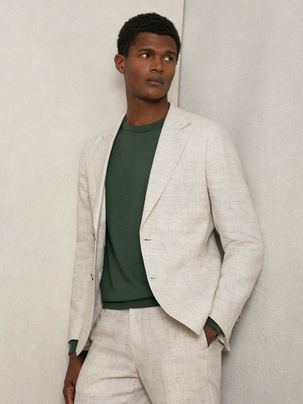 Merino-Wool Crew-Neck Jumper Kale Green | Men