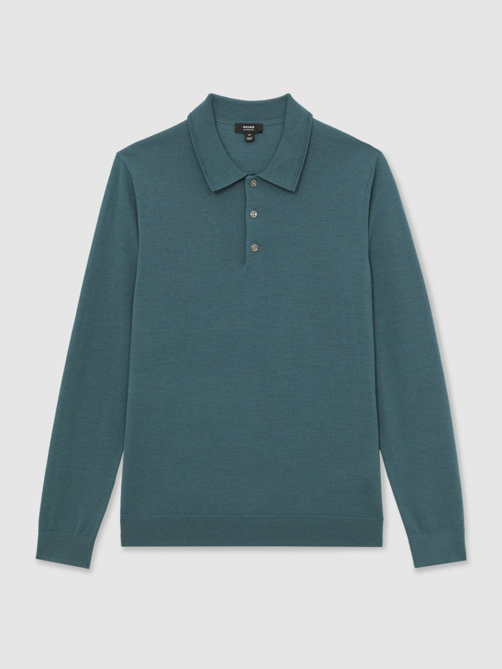 Merino Wool Long-Sleeve Polo Shirt Orion Blue | Men