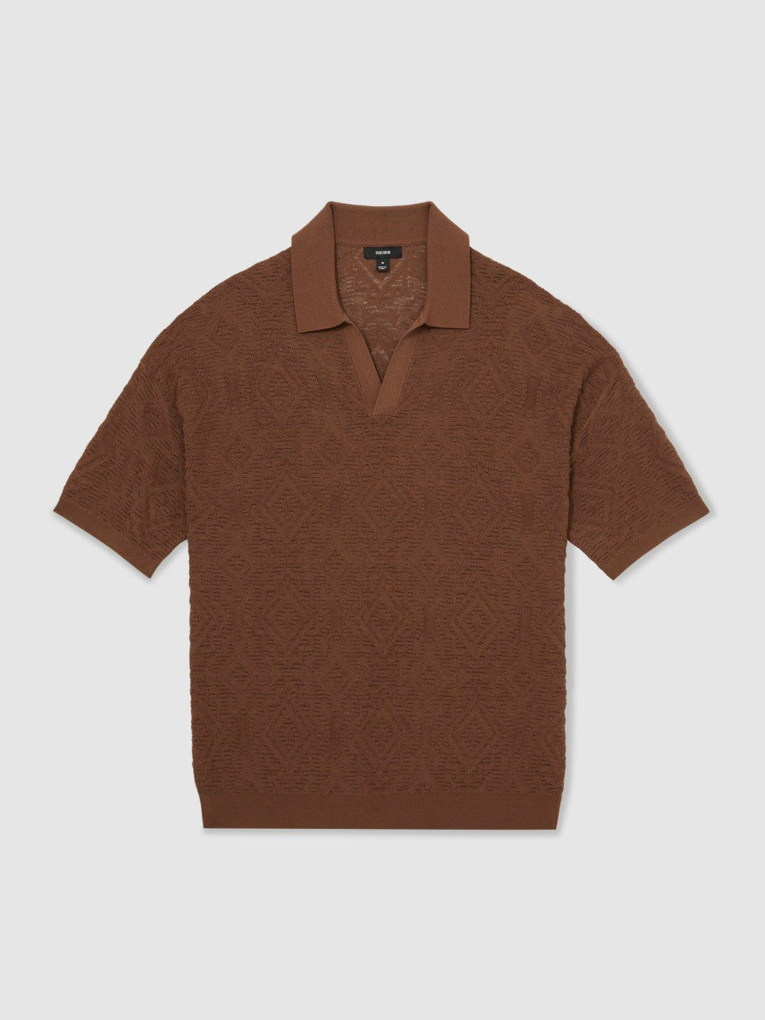 Jacquard Loop-Stitch Polo Shirt Tobacco | Men