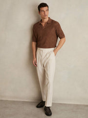 Jacquard Loop-Stitch Polo Shirt Tobacco | Men
