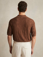 Jacquard Loop-Stitch Polo Shirt Tobacco | Men