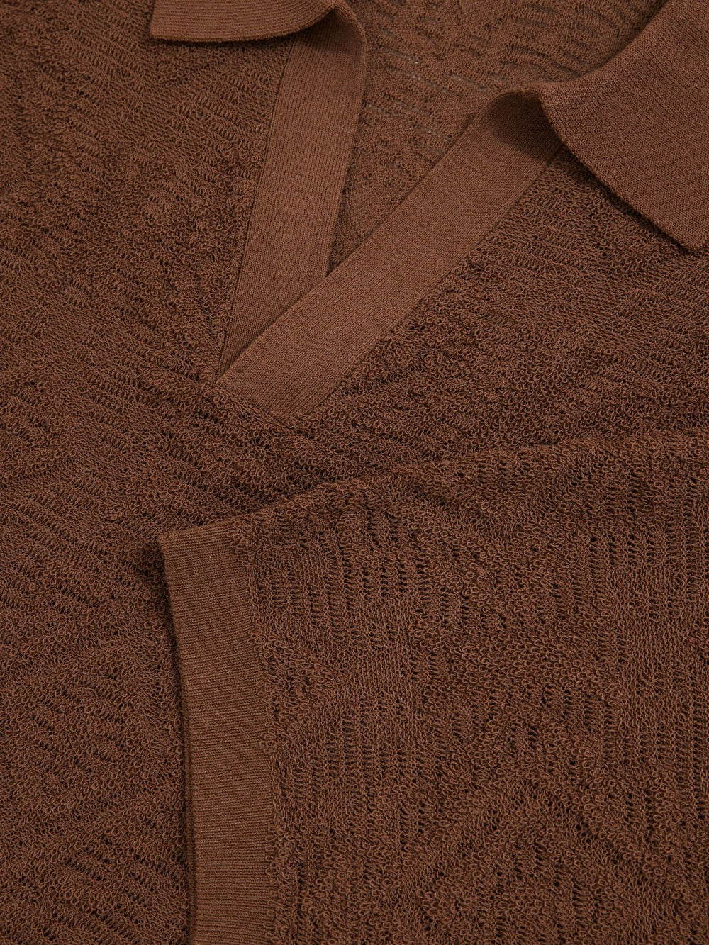 Jacquard Loop-Stitch Polo Shirt Tobacco | Men