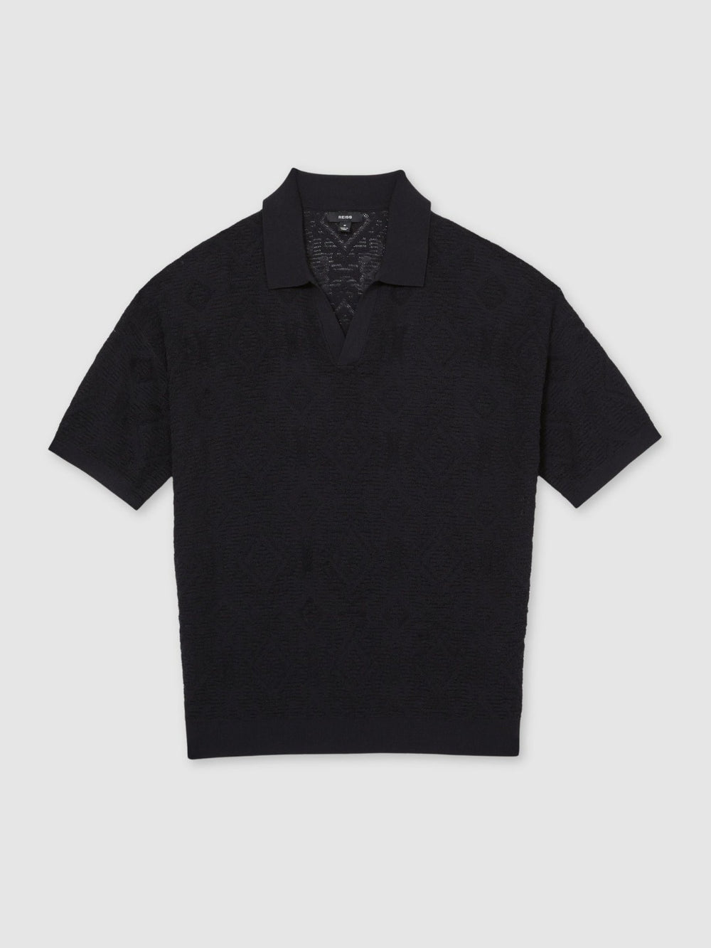 Jacquard Loop-Stitch Polo Shirt Navy | Men