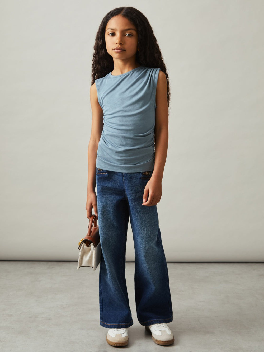 3-9 yrs Ruched Jersey Vest Blue | Children & Baby