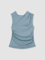 3-9 yrs Ruched Jersey Vest Blue | Children & Baby