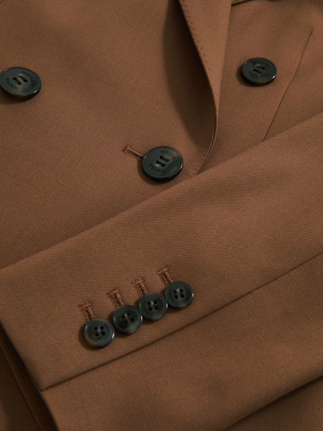 Petite Wool-Blend Double-Breasted Suit Blazer Tan | Women