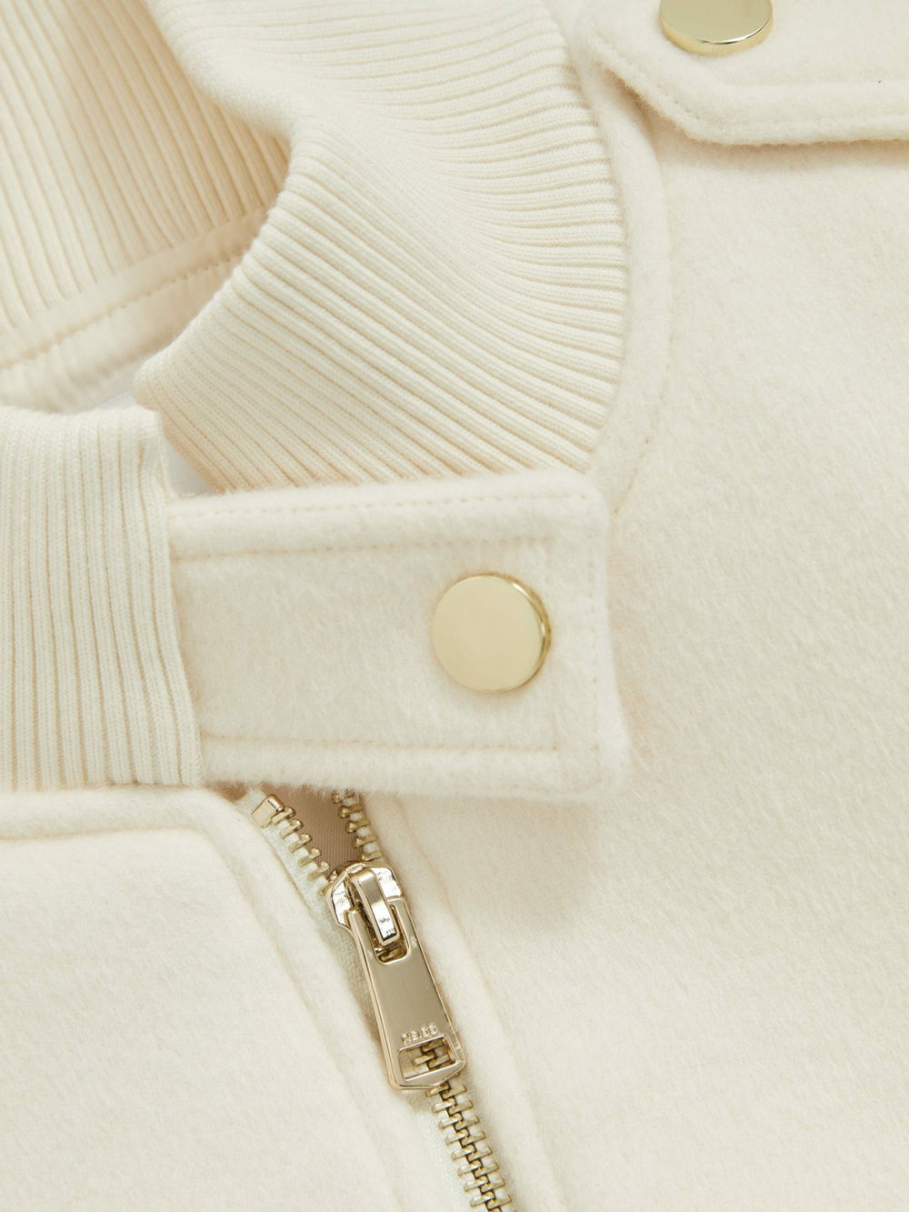 Brushed Wool Epaulette Bomber Jacket Cream | Women