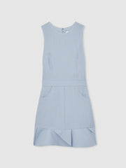 Structured Ruffle-Hem Mini Dress Blue | Women
