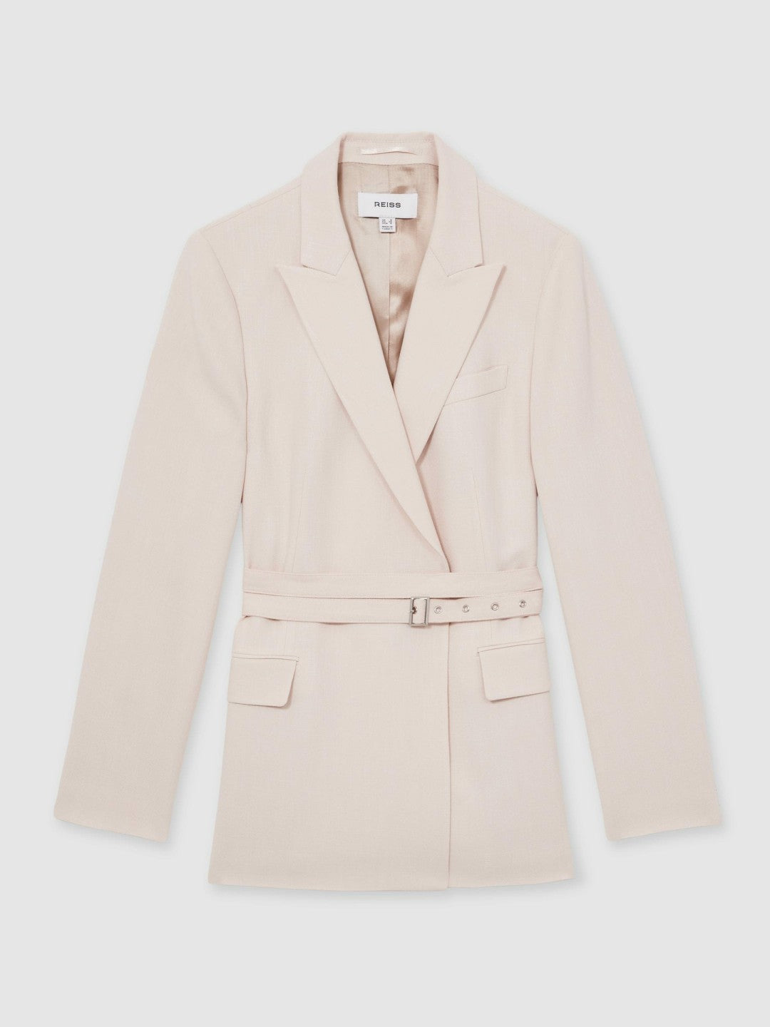 Single-Breasted Belted Suit Jacket Pink | Women