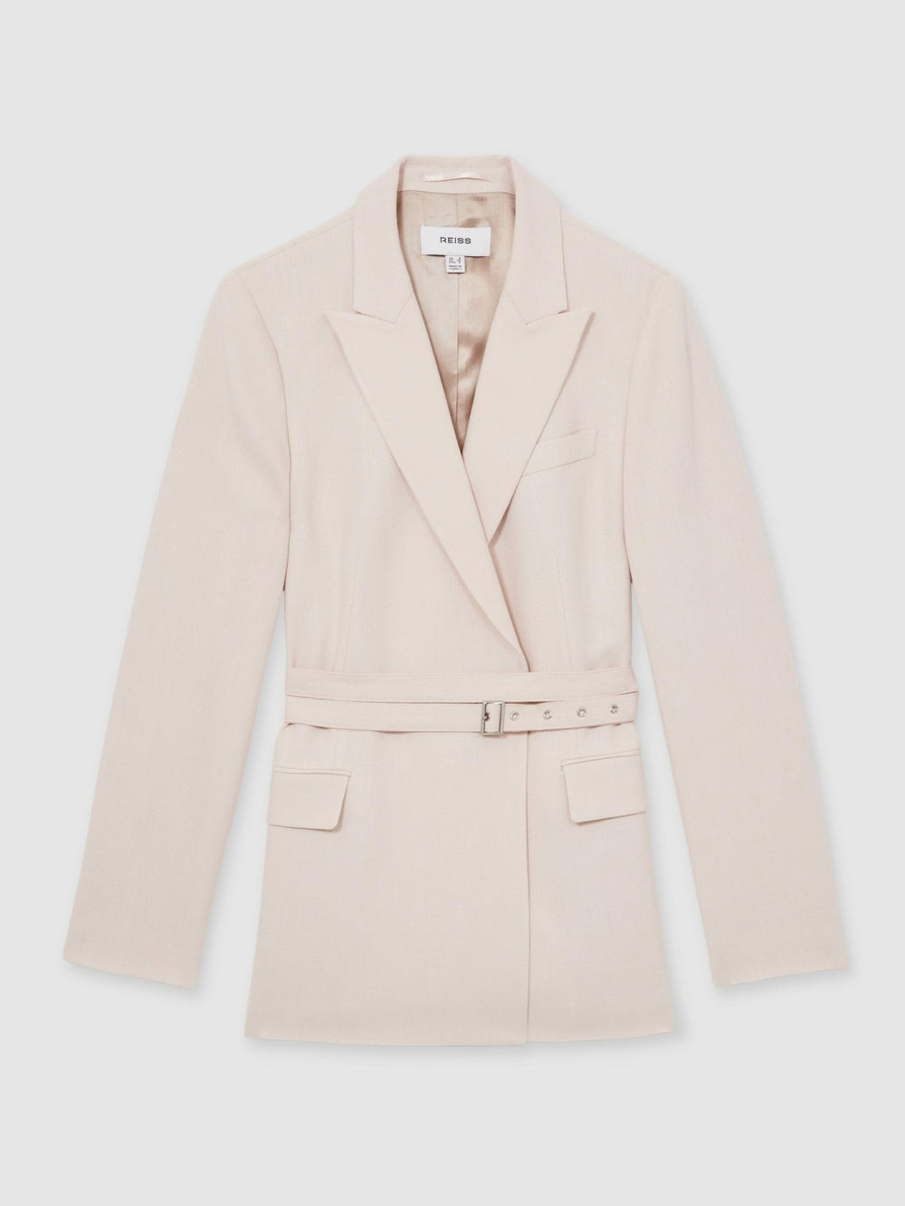 Single-Breasted Belted Suit Jacket Pink | Women
