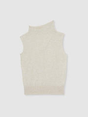 Wool Slouched Sleeveless Top Stone Neutral | Women