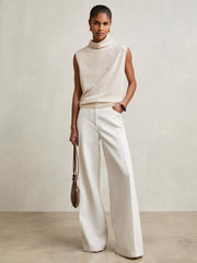 Wool Slouched Sleeveless Top Stone Neutral | Women