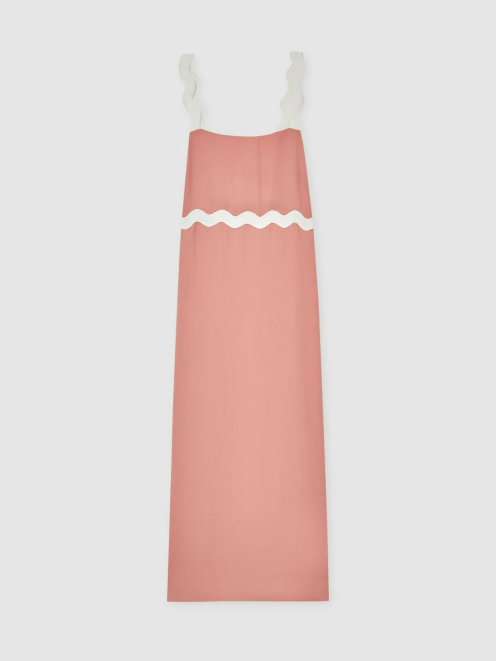 Wave-Trim Crepe Midi Dress Pink | Women
