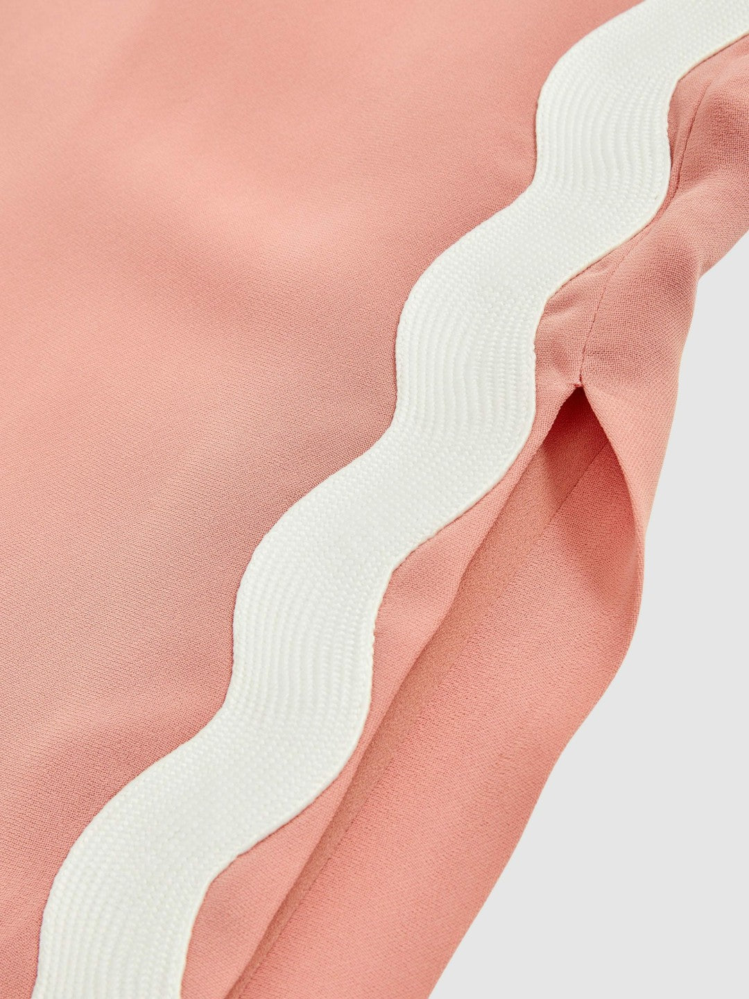 Wave-Trim Crepe Midi Dress Pink | Women