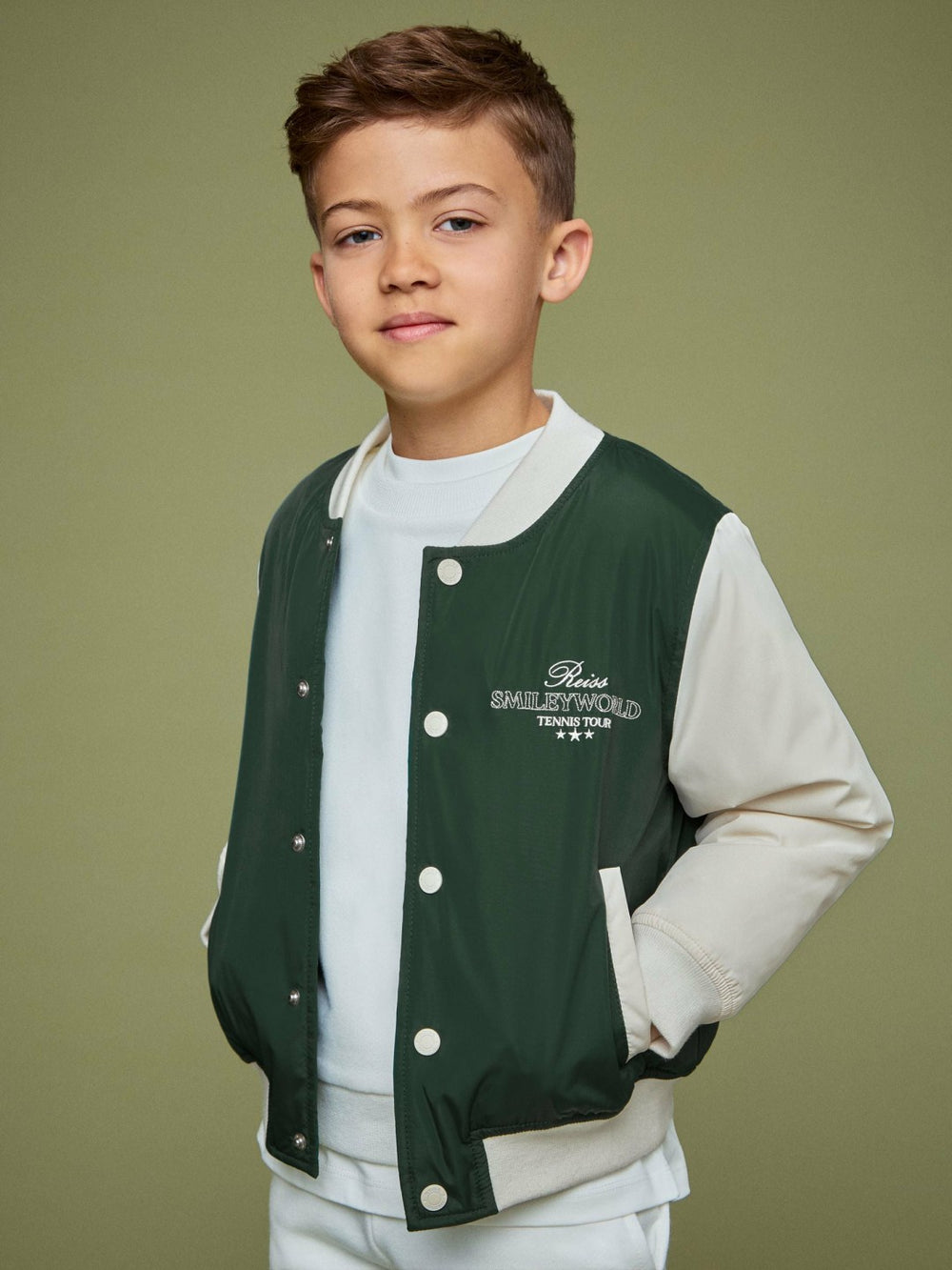 3-9 yrs SmileyWorld Bomber Jacket Dark Green | Children & Baby
