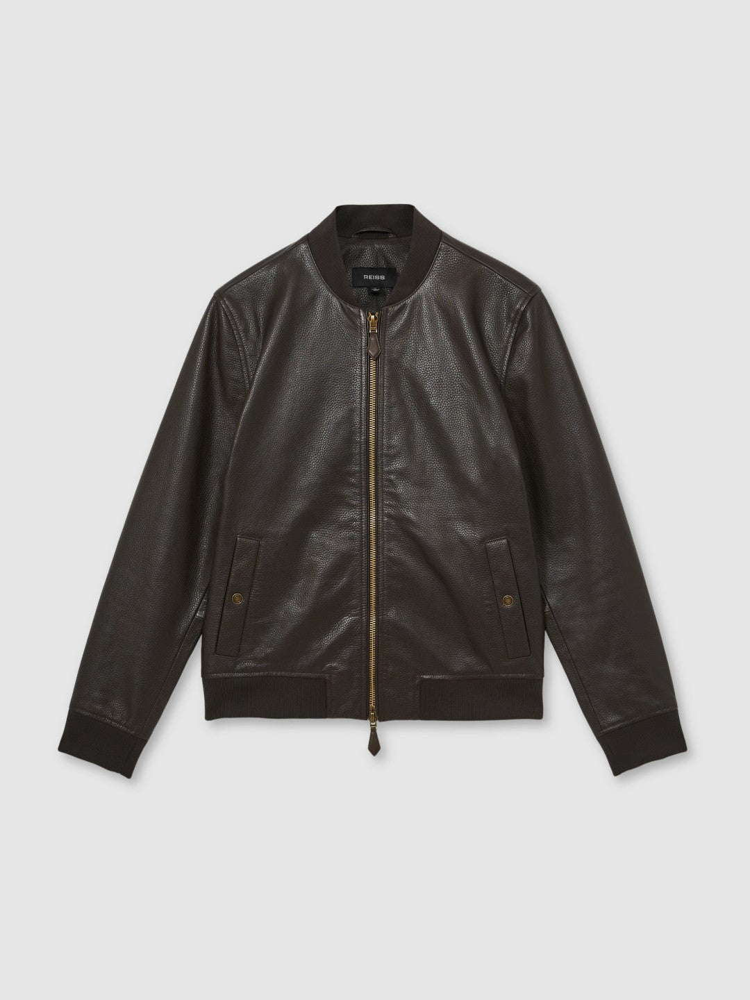Leather Bomber Jacket Brown | Men