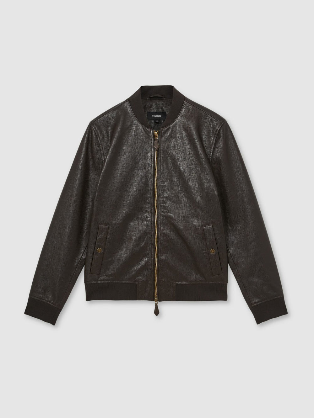 Leather Bomber Jacket Brown | Men