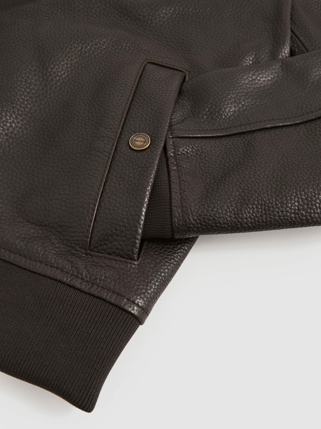 Leather Bomber Jacket Brown | Men