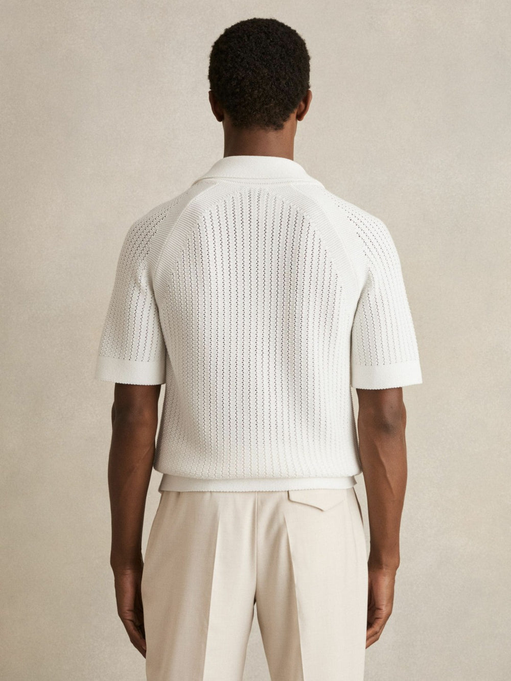 Cotton Textured-Knit Cuban-Collar Shirt White | Men