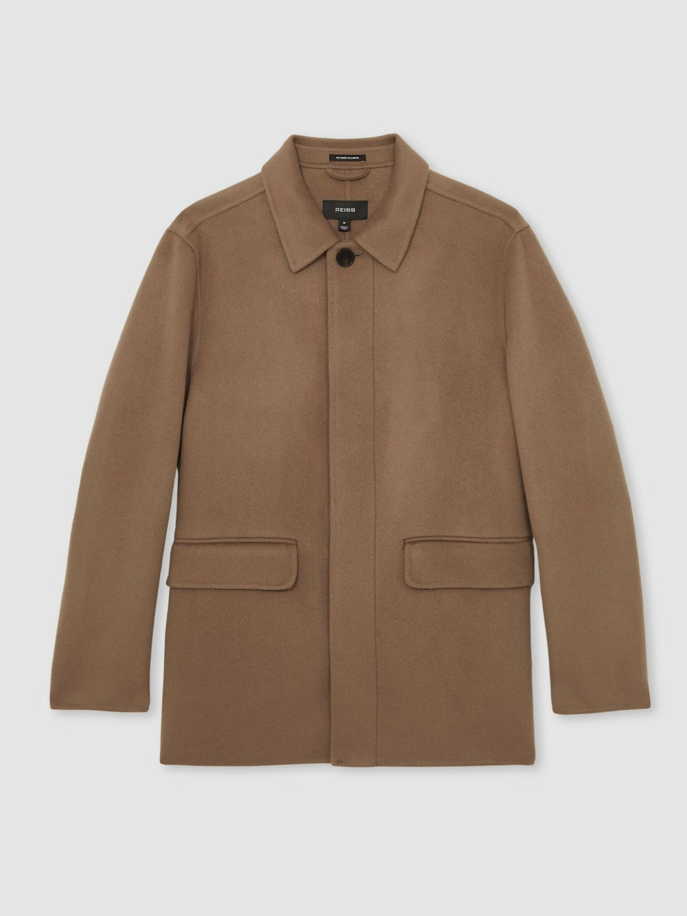 Wool Blend Double Face Button Jacket Brown | Men