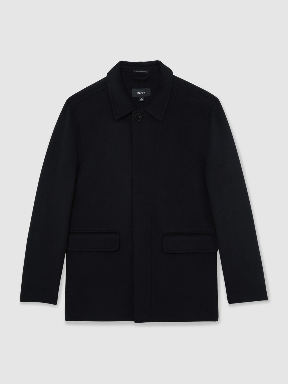 Wool Blend Double Face Button Jacket Navy | Men