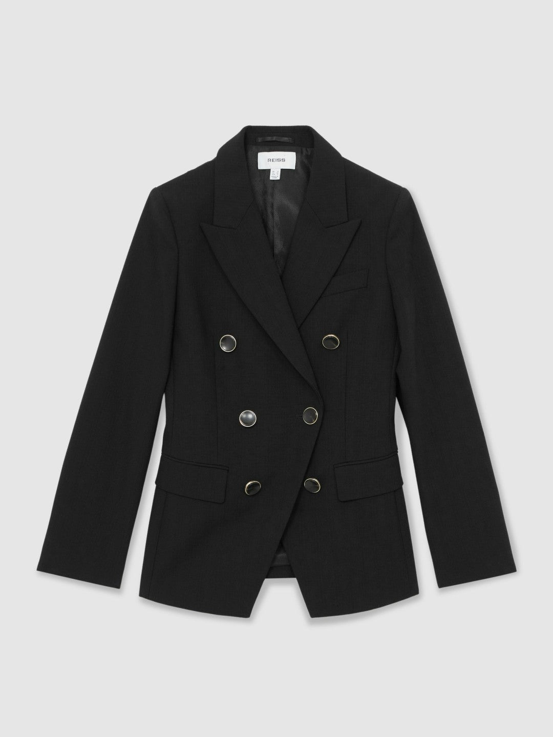 Petite Wool-Blend Double-Breasted Blazer Black | Women