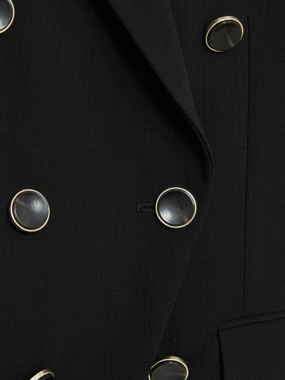 Petite Wool-Blend Double-Breasted Blazer Black | Women