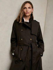 Hooded Insert Trench Coat Chocolate Brown | Women