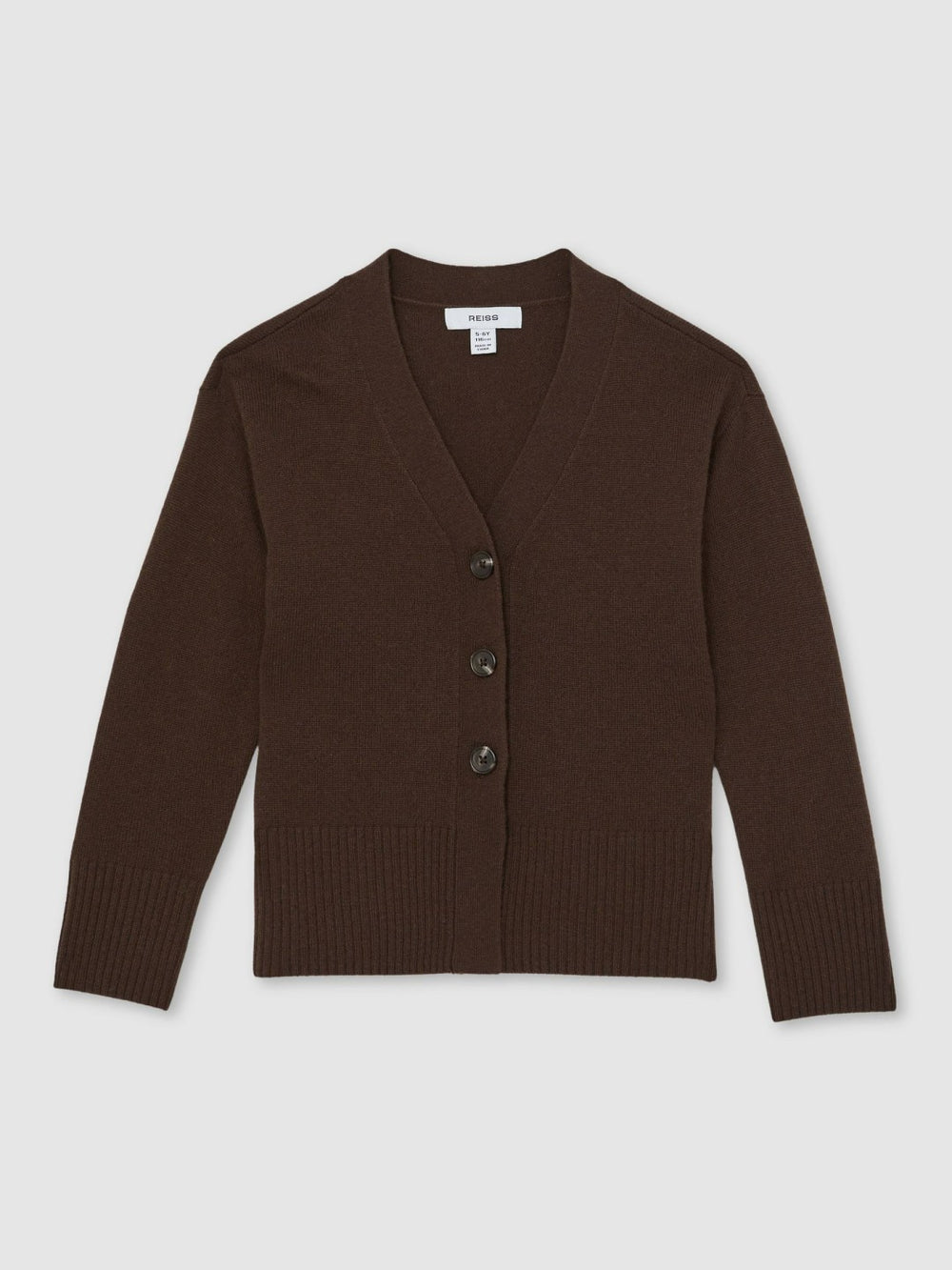 4-9 yrs Wool-Blend Fitted Cardigan With Cashmere Brown | Children & Baby