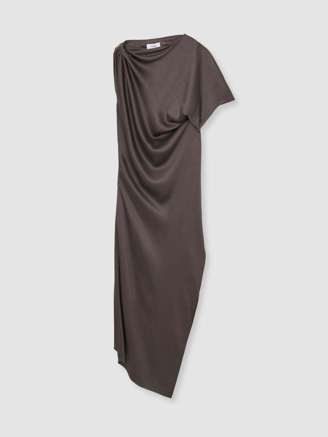 Satin Asymmetric Draped Midi Dress Mauve | Women