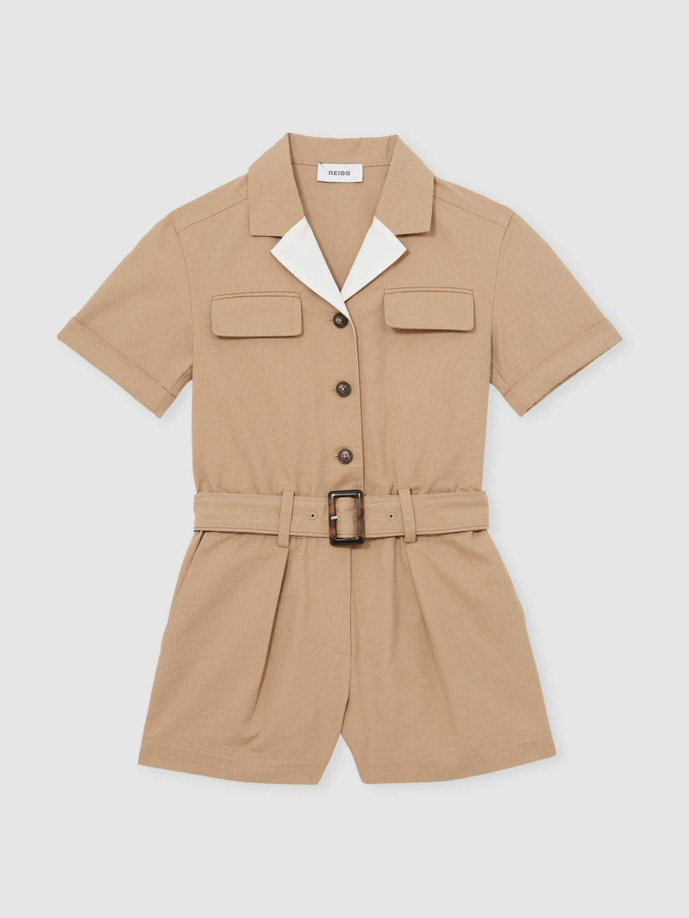 3-9 yrs Cotton-Lyocell Utility Playsuit Camel | Children & Baby