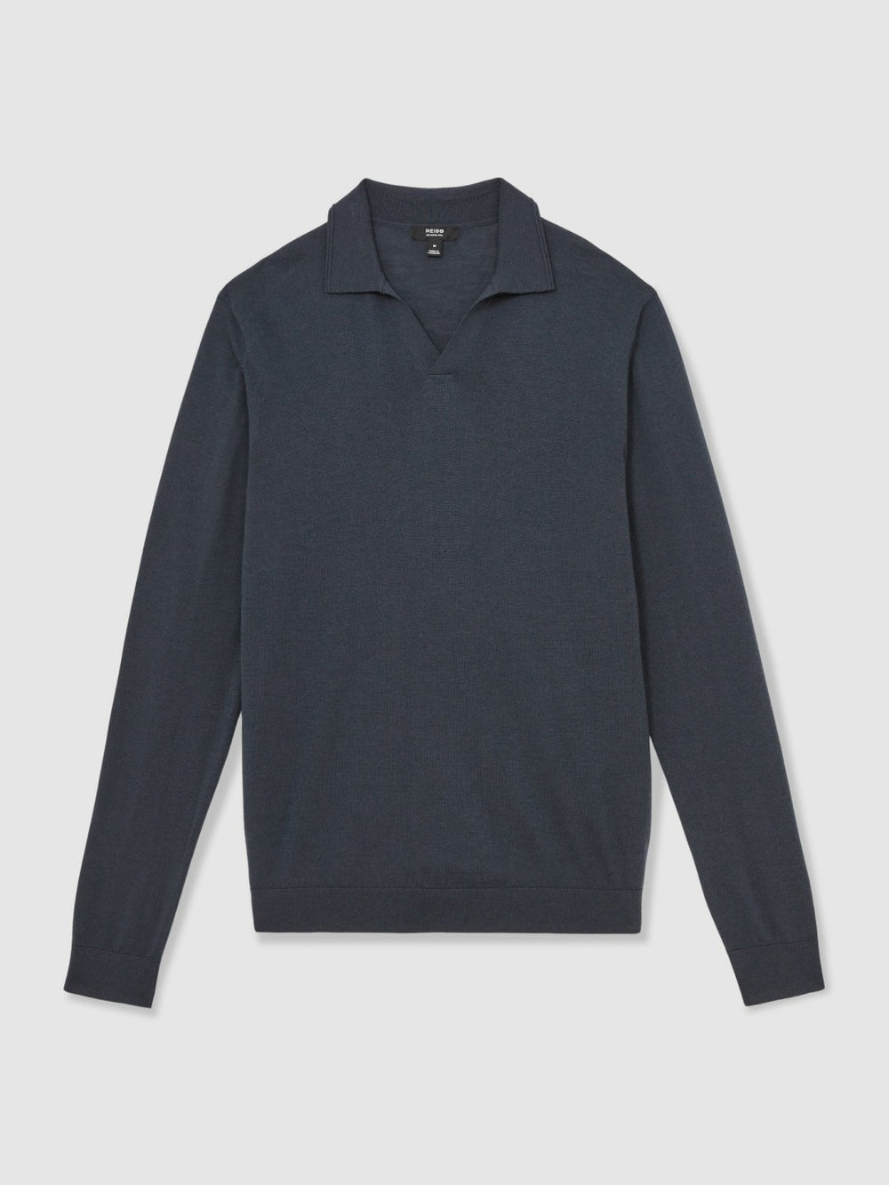 Merino Wool Open-Collar Polo Shirt Midnight Navy | Men