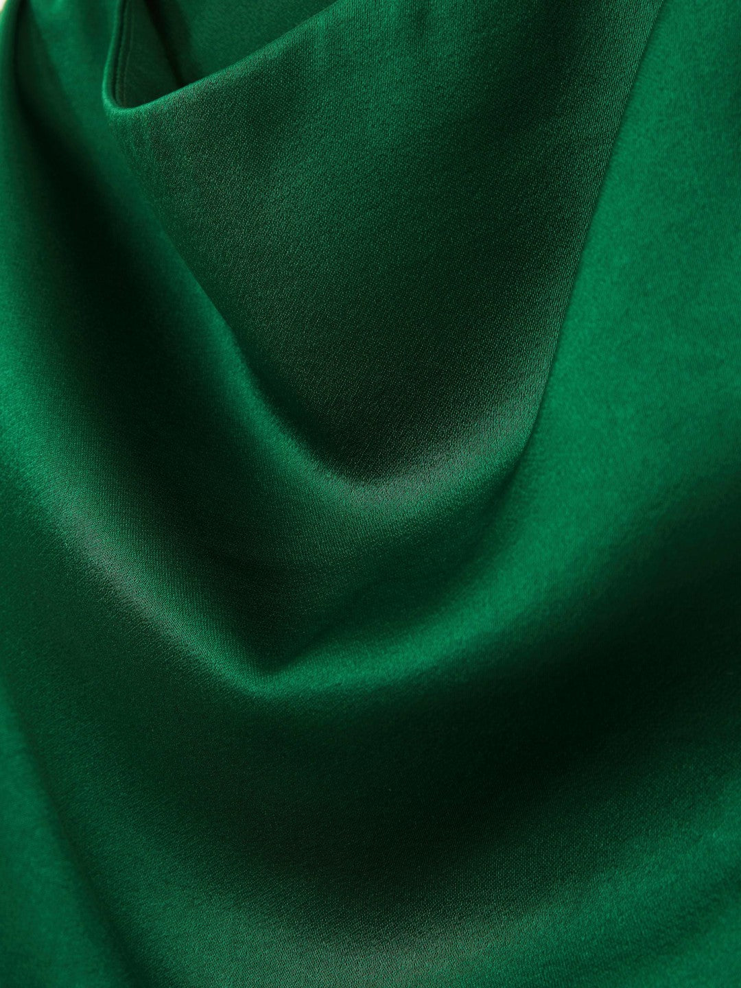 Satin Drape-Neck Layered Dress Green | Women